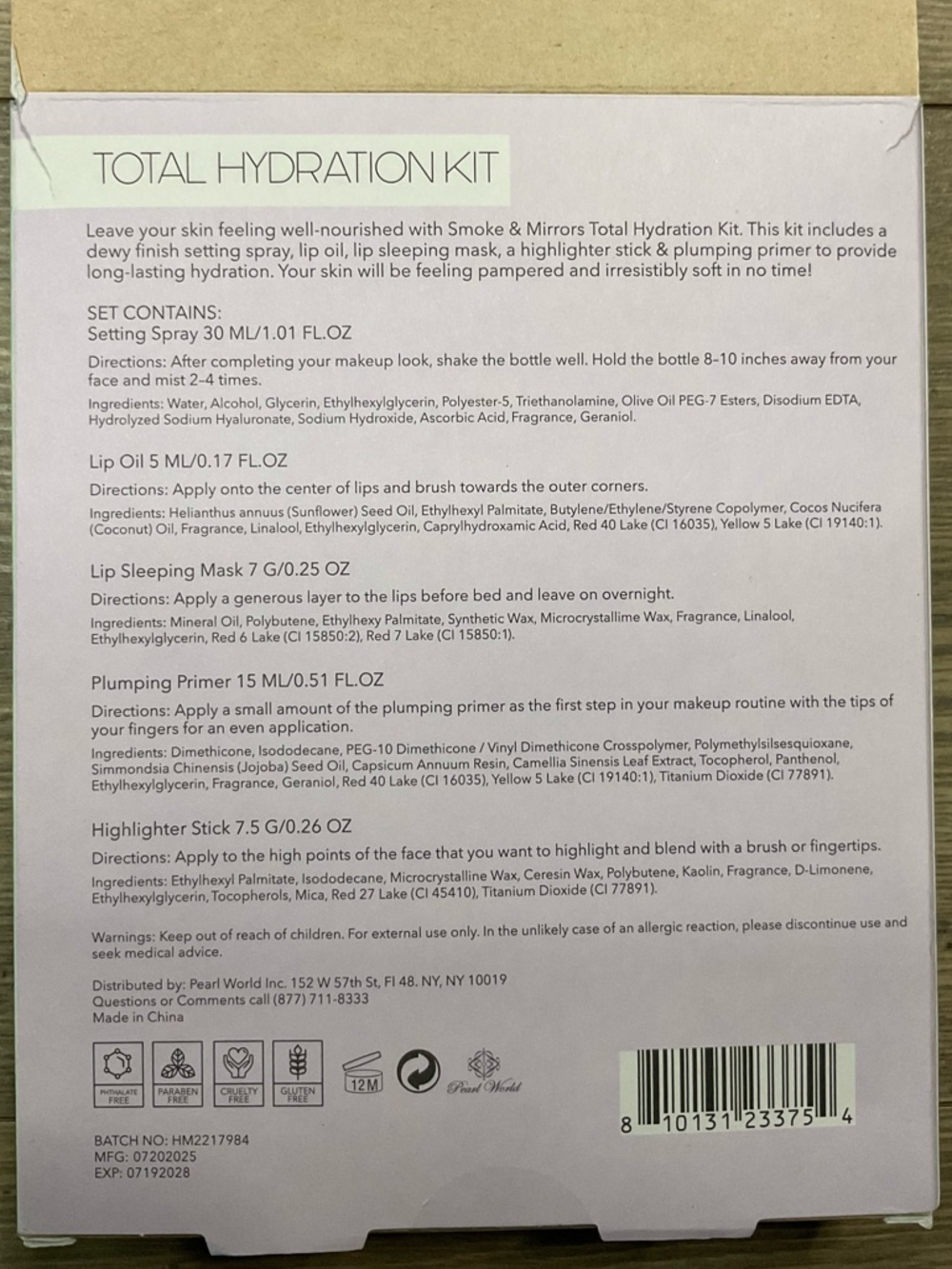 Smoke & Mirrors Total Hydration Kit | 5-Pc Vegan Skincare & Makeup Set | NIB - Picture 3 of 6
